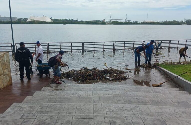 GUARDIA ESTATAL MANTIENE VIGILANCIA TRAS DESBORDE DE LAGUNA DEL CARPINTERO