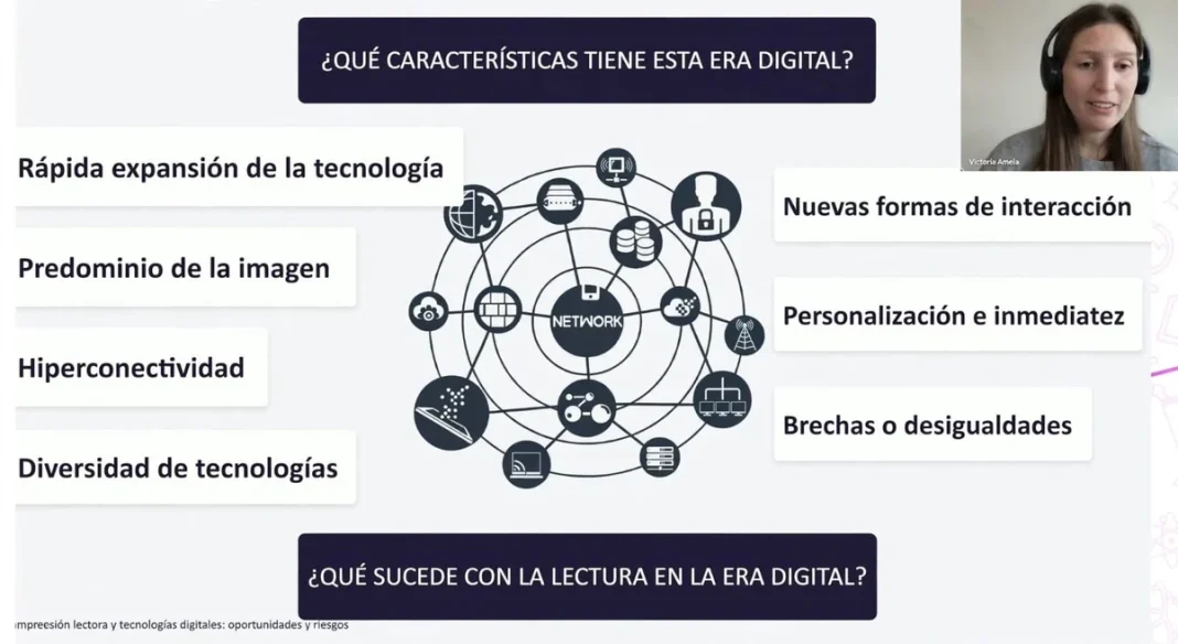 Presentación sobre la era digital y la lectura con Victoria Arnés en una capacitación de Educación del Chaco