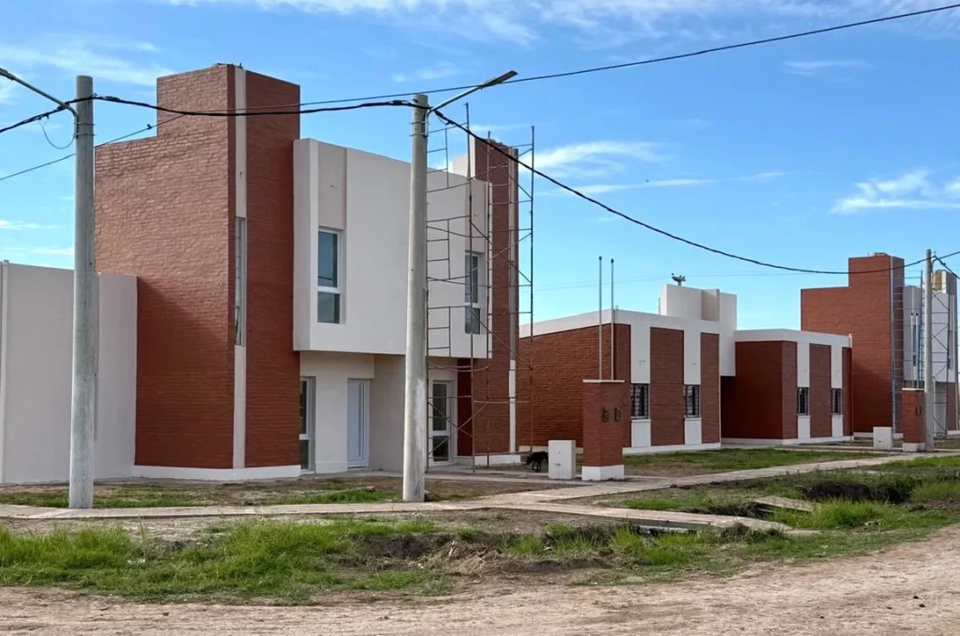 Viviendas del barrio Santa Rita en construcción en Presidencia Roque Sáenz Peña